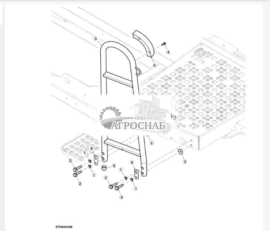 Поручень, опора кабины, платформа 